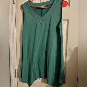 Green V-Neck Tank Top